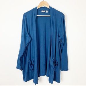 LOGO by Lori Goldstein open front knit cardigan 1X